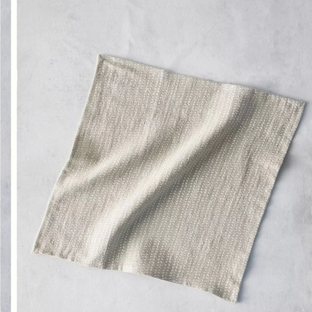 Anthropologie Terrain Ripples Linen Napkins Set of 2: Yellow and Mint Green NWT